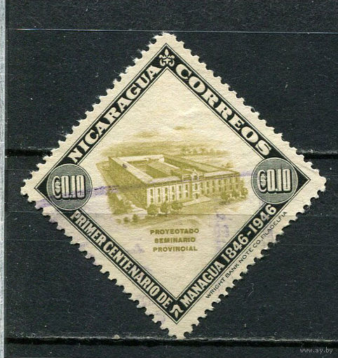 Никарагуа - 1947 - Архитектура 10С - [Mi.952] - 1 марка. Гашеная.  (Лот 24JC)-TG3P59