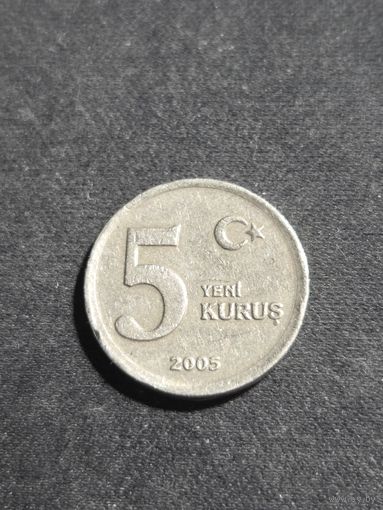 Турция 5 новых курушей 2005