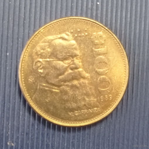 Мексика 100 песо 1989 год Гарранза состояние