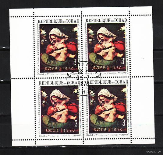 Чад 1970, Картины, Рождество, Mi 4,14, Ч156