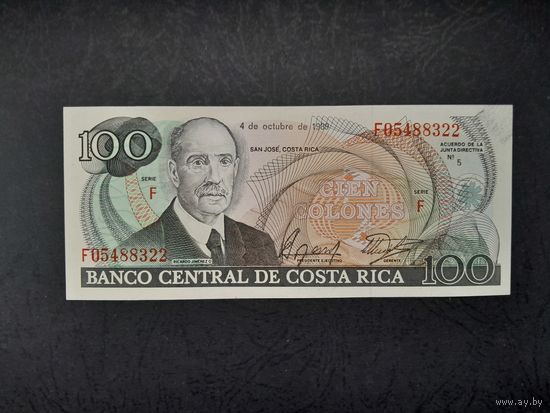 100 колон 1989 года. Коста-Рика. UNC. Распродажа