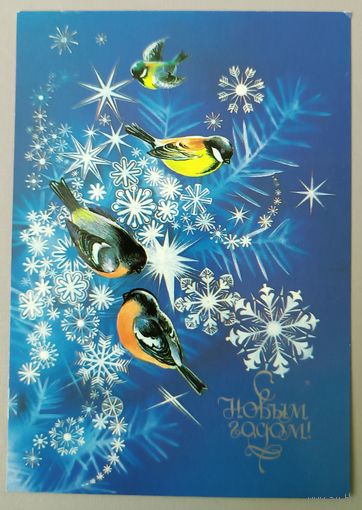 С Новым годом! Н.Коробова. Открытка, чистая, 1984г.