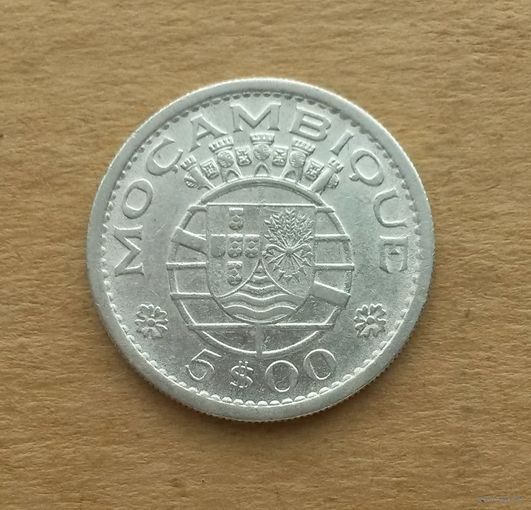 Португальский Мозамбик, 5 эскудо 1960 г., серебро 0.600