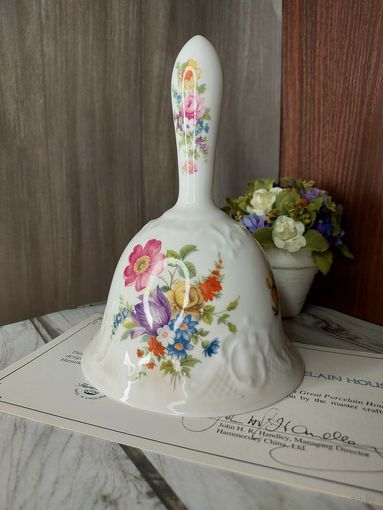 Фарфоровый коллекционный колокольчик Hammersley, Англия, сертификат соответствия