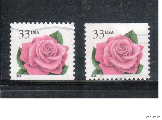 США-1999 (Мих.3156 BD) , гаш., Стандарт, Цветы, Роза(одиночка), зубцовки