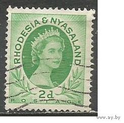 Родезия и Ньясаленд. Королева Елизавета II. 1954г. Mi#3.