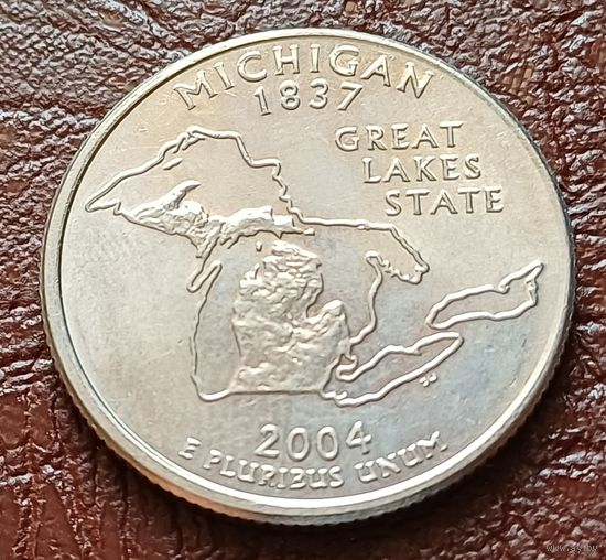 США 25 ентов , D   2004 Квотер штата Мичиган     ( 2-5-6 )
