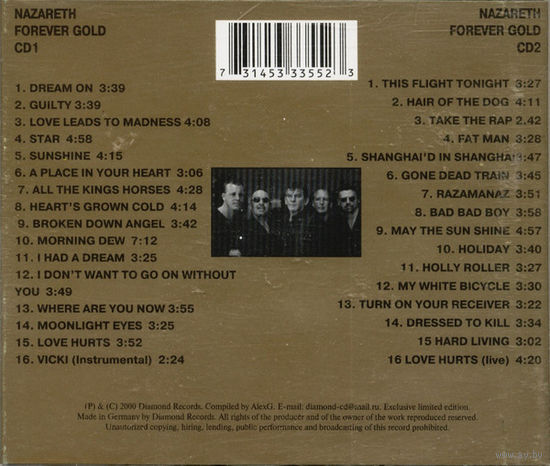 Nazareth – Forever Gold 2000 2CD Russia CD