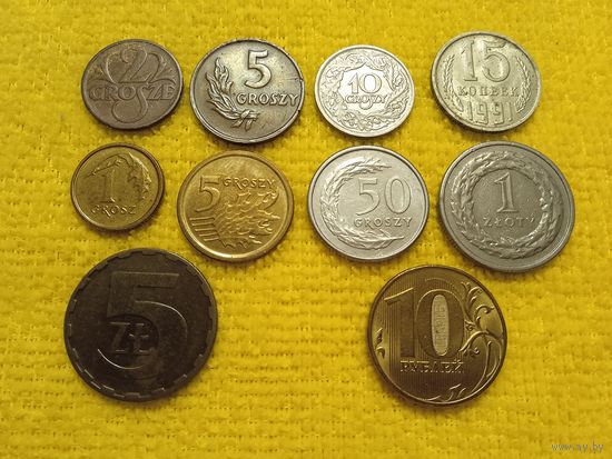 10 монет Польши и других стран