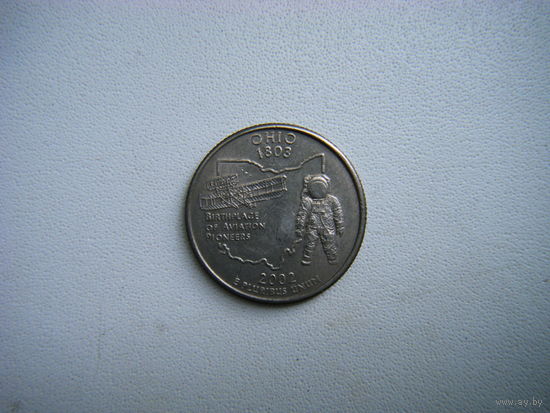 Квотер (25 центов) США 2002г. ОГАЙО. Р.