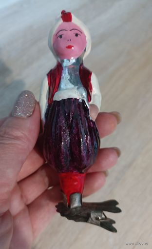 Ёлочная игрушка, стекло, маленький Мук, Алладин на прищепке