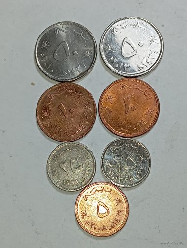 Оман 50 байз 2010 , 2013 года , 10 байз 1999 , 3008 и 25 байз 1999 , 2008 и 5 байз 2008 года .