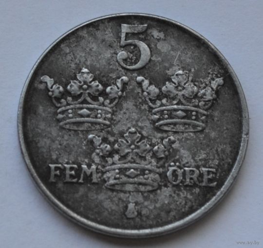 Швеция, 5 эре 1947 г. Железо.