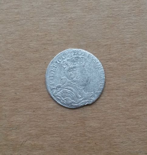 Пруссия, 6 грошей 1757 г., серебро 0.500, Фридрих II Великий (1740-1786)