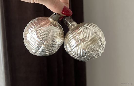Елочная игрушка Клубок 6 см цена за два КАТАЛОГ СССР К.1