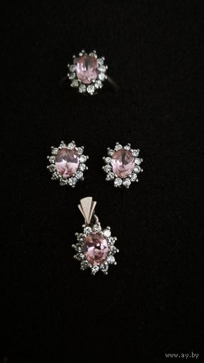 Серьги. Кольцо. Кулон. 925. Аукцион с рубля.