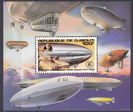 1980 Джибути  Цеппелин  ТРАНСПОРТ MNH