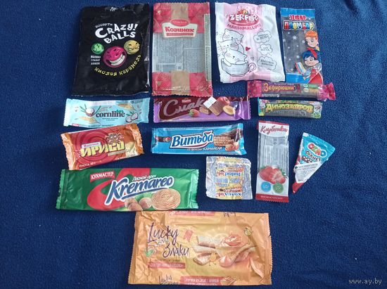 Упаковка от конфет, вафель, печенья, козинаки. Фантики от сладостей, обёртка от батончика, конфет, маршмэллоу, лотом. Лот 144