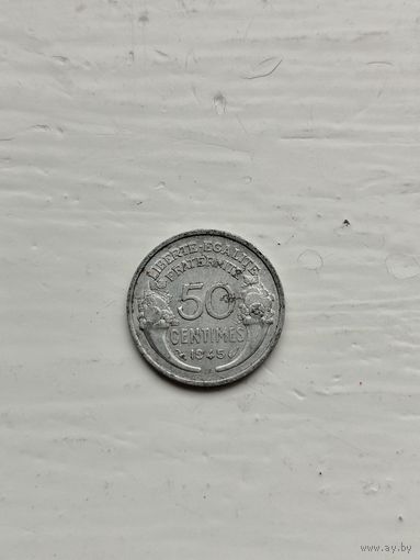 50 сантимов Франция 1945 год.