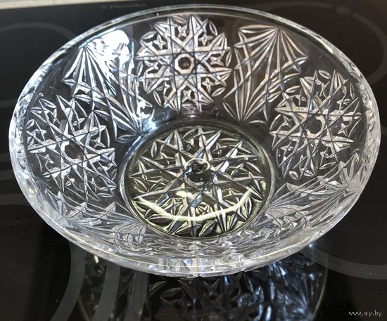 Салатница хрустальная H 9.5 см, D 24 см