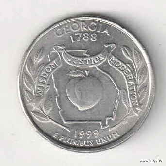 США квотер 1999 штата Джорджия двор D