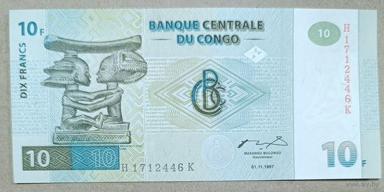 10 франков 1997 года - Конго - UNC