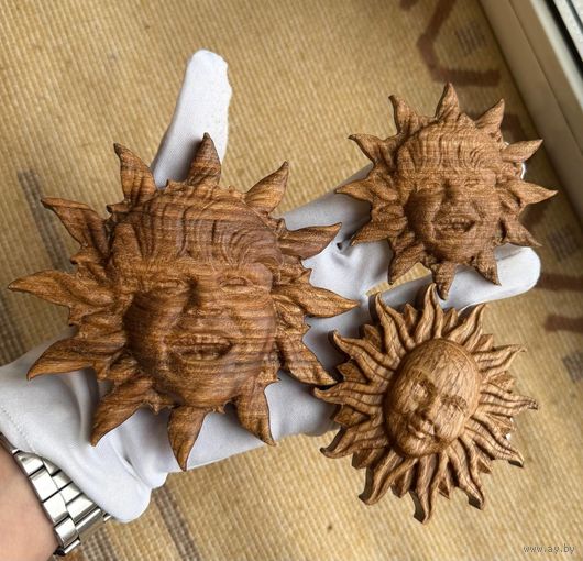 Накладка, декоративный элемент из дуба Солнышко/солнце Цена за 1