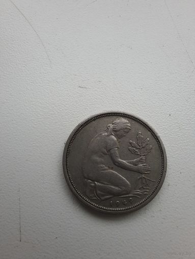 ФРГ 50 пфеннигов 1949 D