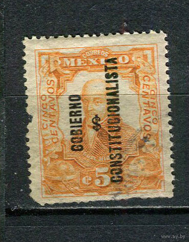 Мексика - 1914 - Мигель Идальго 5C. Надпечатка GOBIERNO CONSTITUCIONALISTA  - [Mi.339] - 1 марка. Гашеная.  (Лот 65HO)-T2P24