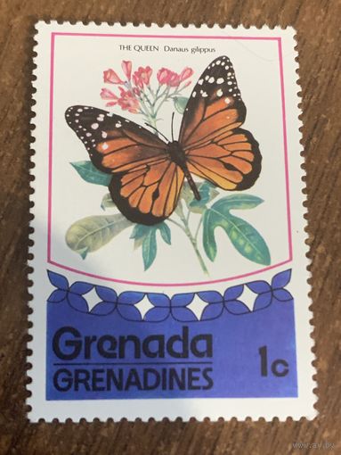 Гренада 1975. Бабочки. Danaus glippus. Марка из серии