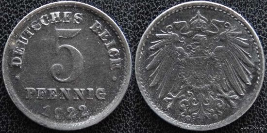 YS: Германия, 5 пфеннигов 1922G, KM# 19 (1)