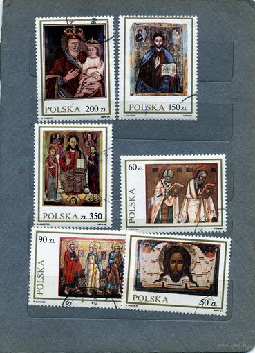 ПОЛЬША, 1989,  ИКОНЫ  серия,6м  гашен