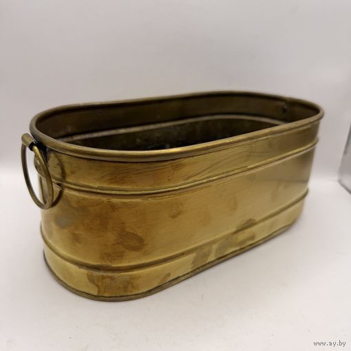 Кашпо для цветов латунное. Италия. 3844