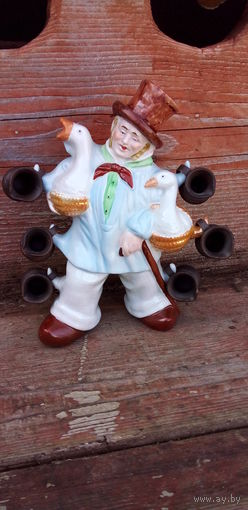 Штоф для шнапса "Бюргер" фарфор, целый,винтаж гдр,клеймо!