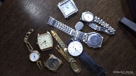 Лот часов с позолотой и без