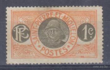 [1993] Французские колонии. Сент-Пьер и Микелон 1909. Рыбак. БЕЗ КЛЕЯ.