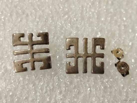 Серьги пуссеты Жанетта, 925. СССР