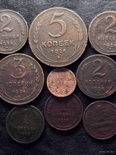ЛОТ МЕДНЫХ МОНЕТ СССР 1924-1925г (смотрите другие мои лоты)