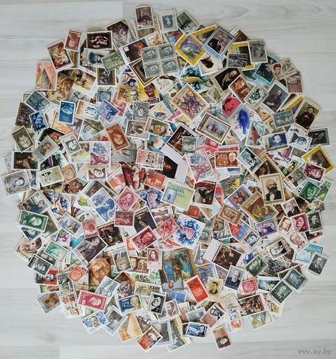 Марки. Сборный лот. 500 шт. Примерно 1920-2000гг.