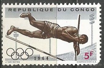 Конго(Киншаса). Олимпиада Токио'64. Прыжки с шестом. 1964г. Mi#189.