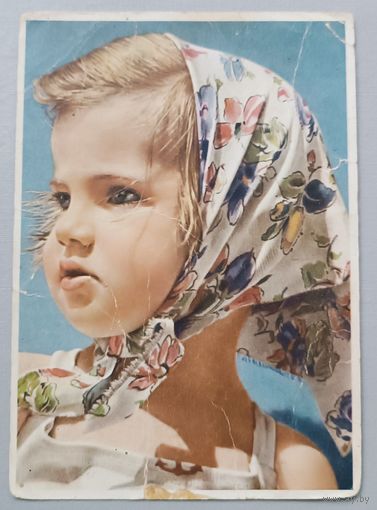 Девочка. Открытка, подписана, 1950г.