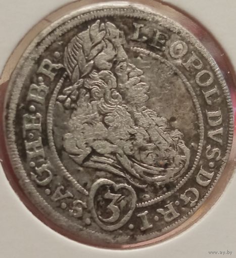 Леопольд Первый. 1695г. 3 крейцера. Аукцион с рубля без минимальный н.