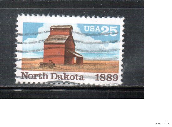 США-1989, (Мих.2029),  гаш., Штат Северная Дакота (одиночка)