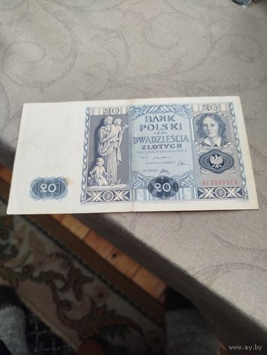 Распродажа - 20 злотых 1936г(ВАРШАВА).,Польша,АY3580375,Вторая Республика