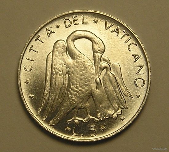 Ватикан 5 Лира Пеликан