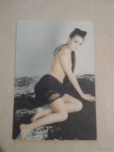 Карманный календарик. Девушка.1993 год
