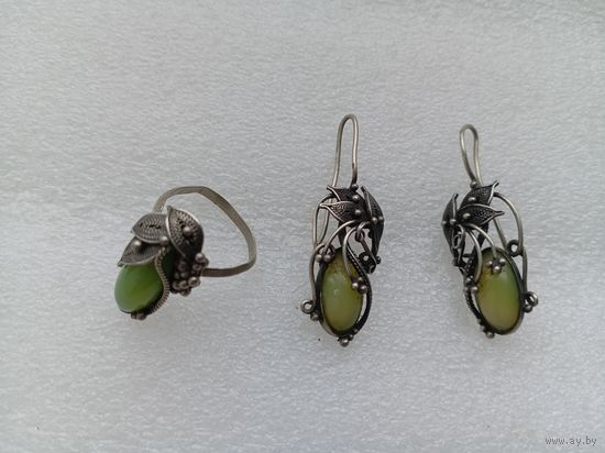 Кольцо, серьги