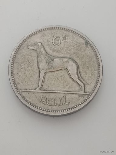 Ирландия 6 пенсов 1962 года .