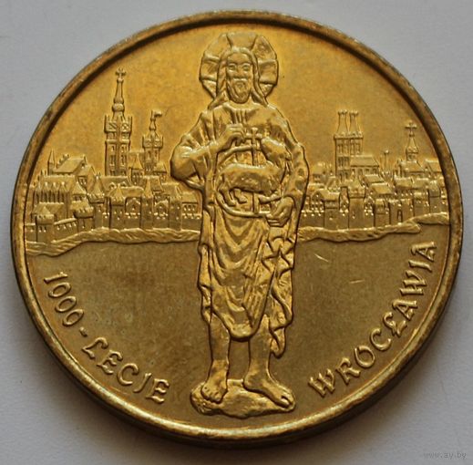 Польша 2 злотых 2000 год "1000 лет городу Вроцлав"