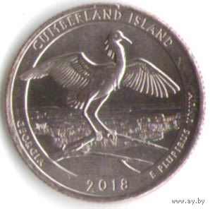 25 центов 2018 г. Парк=44 Национальное побережье остров Камберленд Джорджия Двор P _состояние UNC